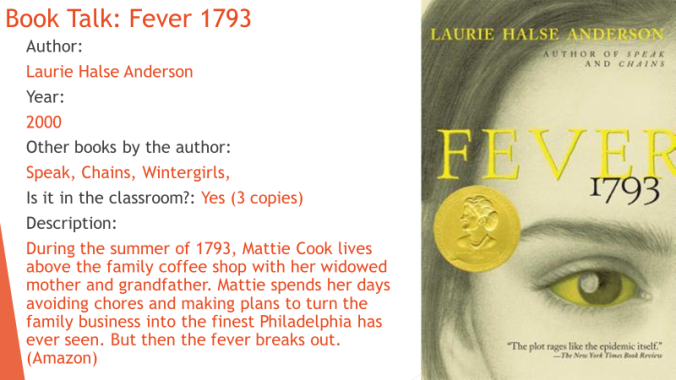 Fever 1793 Book Talk